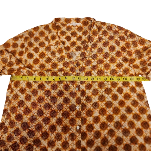 Jane + Dalancey Short Sleeve Retro Style Casual Button Down Shirt Size M - Picture 8 of 12